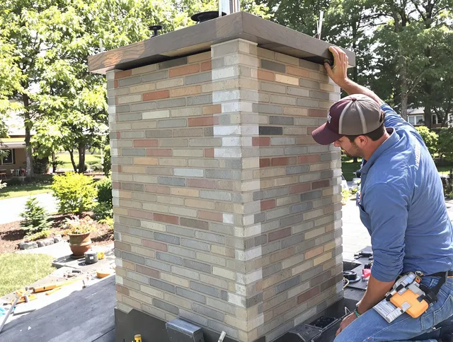 North Port Chimney Sweep completing a modern chimney remodel in North Port, FL