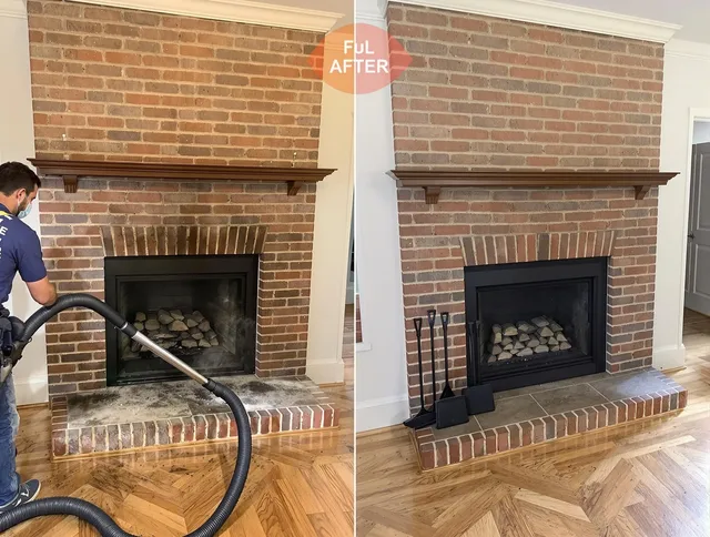 North Port Chimney Sweep carefully sanitizing a fireplace in North Port, FL