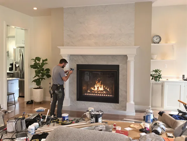 Newly installed fireplace by North Port Chimney Sweep in North Port, FL